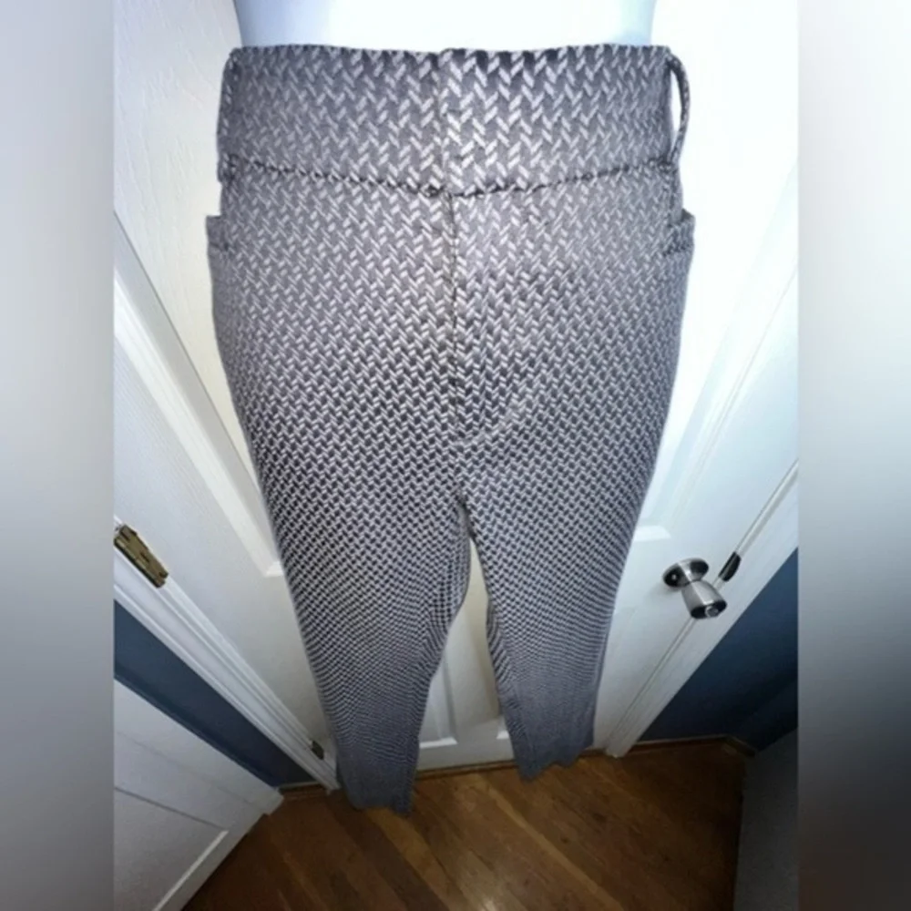Banana Republic Sloan Fit Size 8 Gray Geometric Slim Leg Trouser Dress Pants M